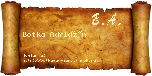Botka Adrián névjegykártya