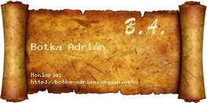Botka Adrián névjegykártya